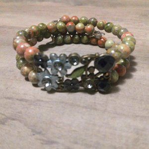 Unakite Wrap Bracelet
